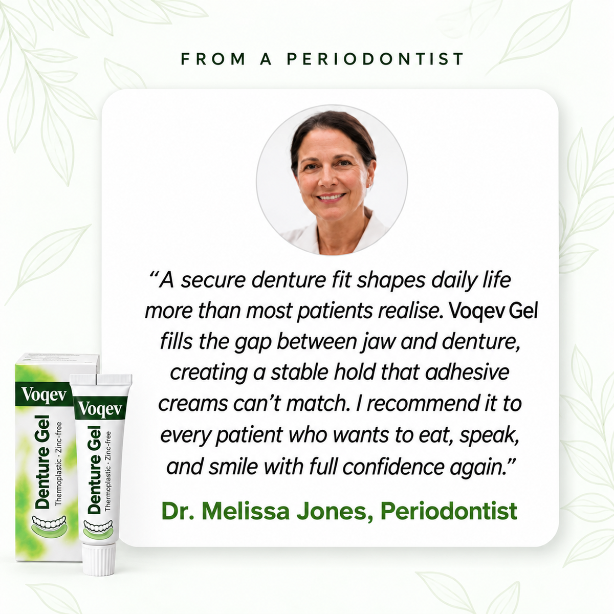 Voqev Gel | Stop Denture Slipping 100% - All-Day Secure Hold