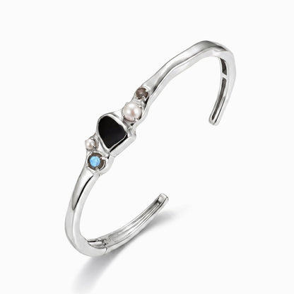 Black Obsidian Pearl Cuff - Heirloom