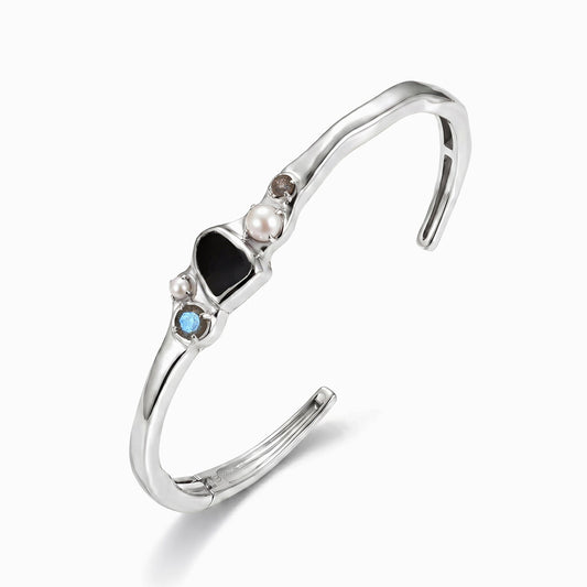 Black Obsidian Pearl Cuff - Heirloom