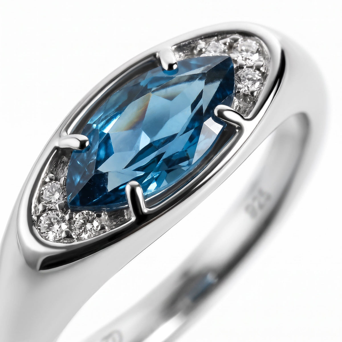 Blue Topaz Evil Eye & Waves Rings