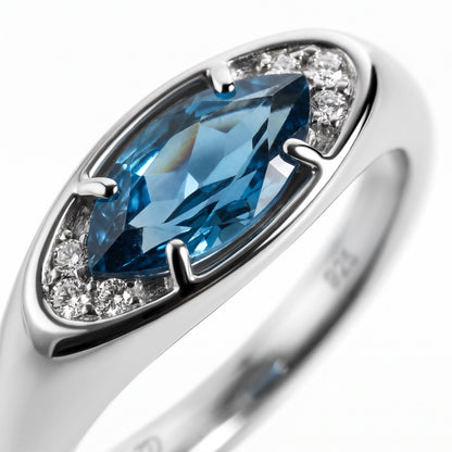 Blue Topaz Ring - Evil Eye