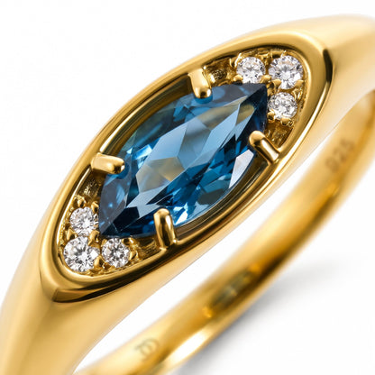 Blue Topaz Evil Eye & Waves Rings