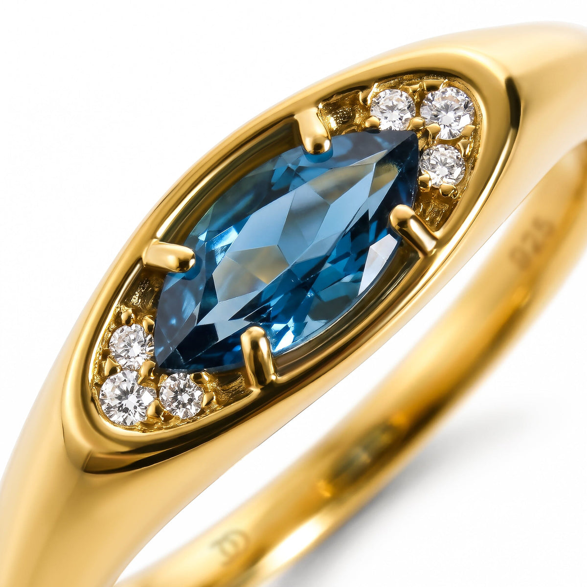 Blue Topaz Ring - Evil Eye