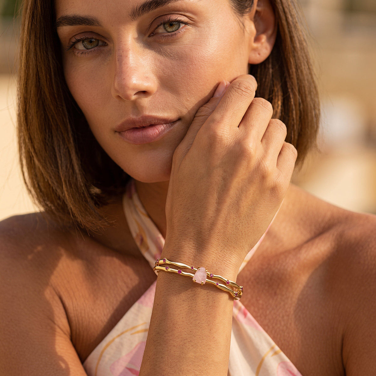 Rose Quartz Cuff - Flow