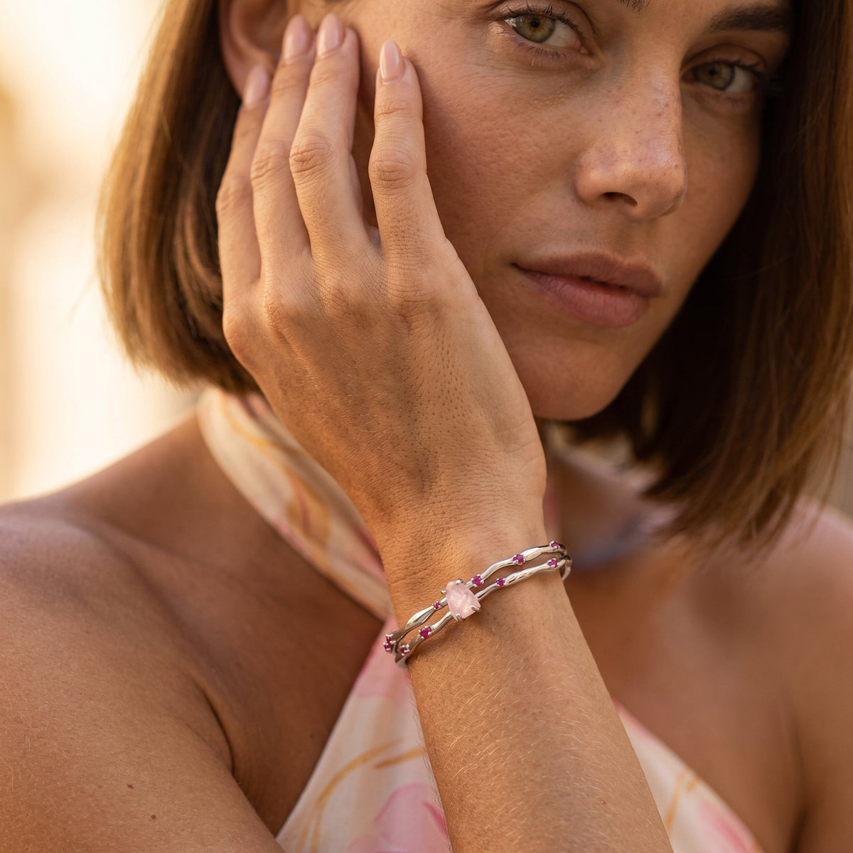Rose Quartz Cuff - Flow