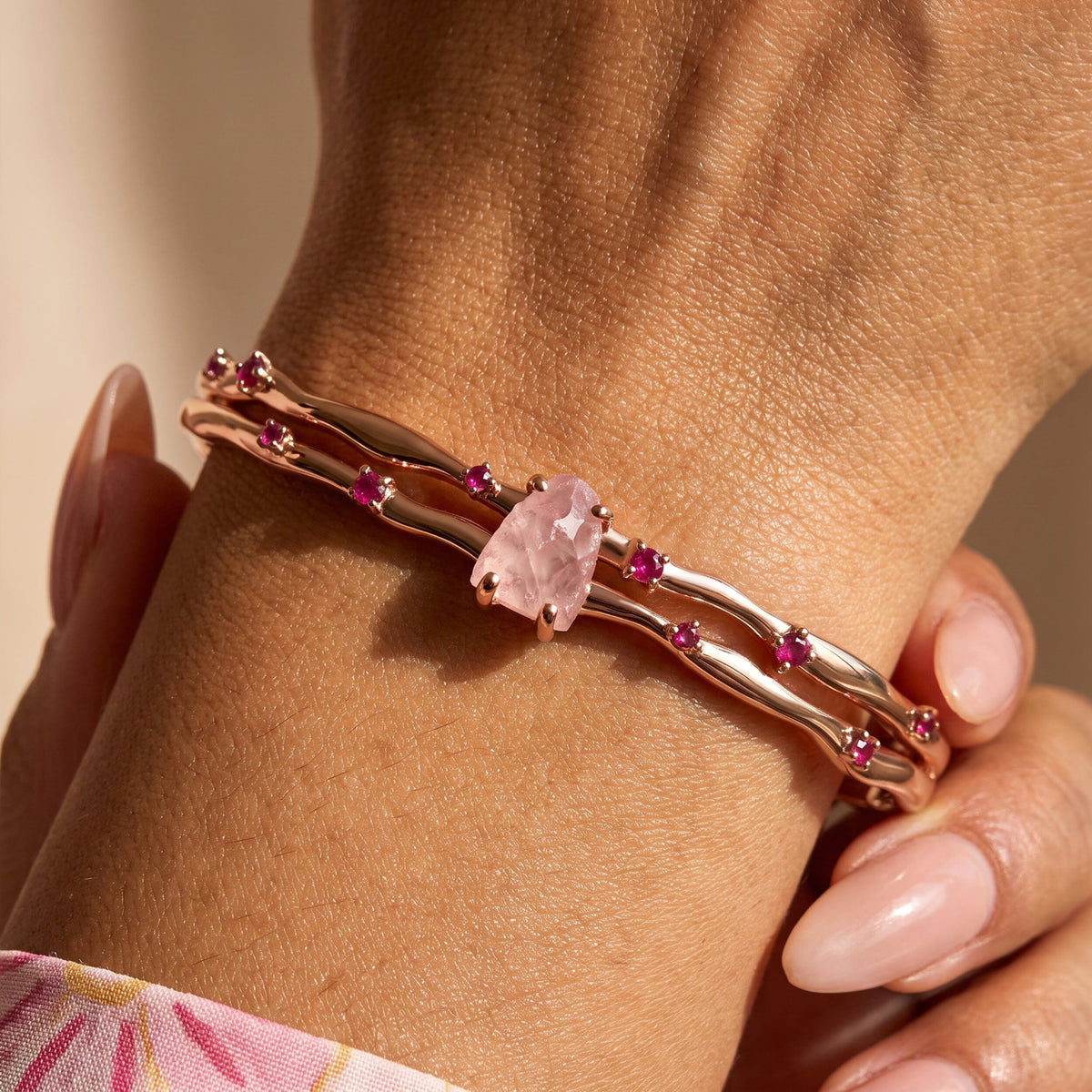 Rose Quartz Cuff - Flow