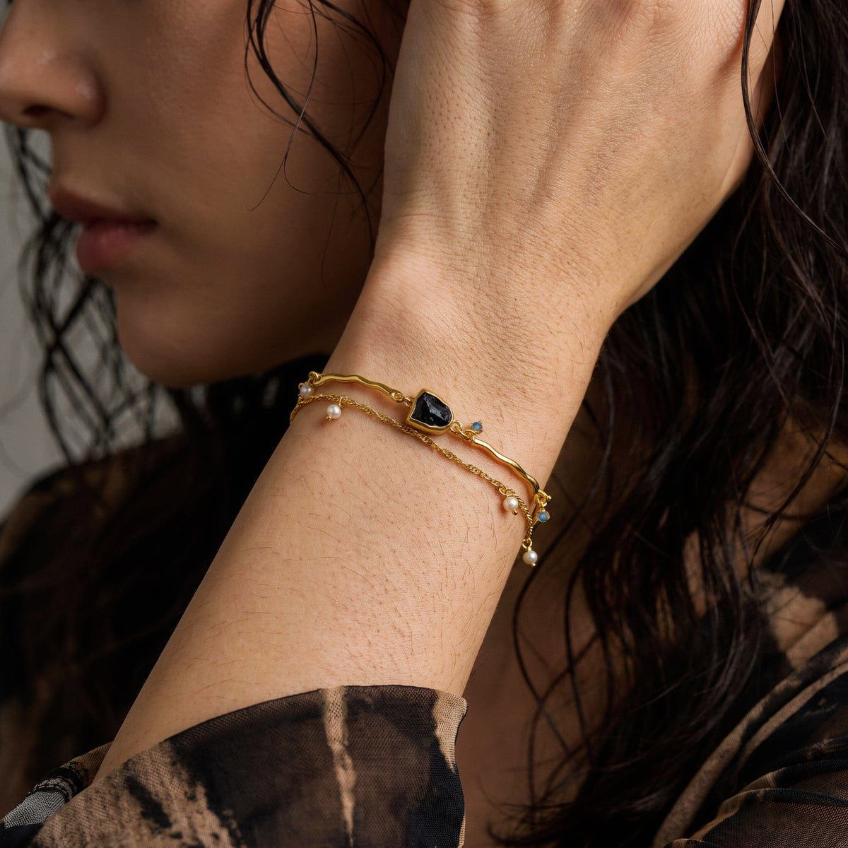 Black Obsidian Pearl Bracelet - Heirloom