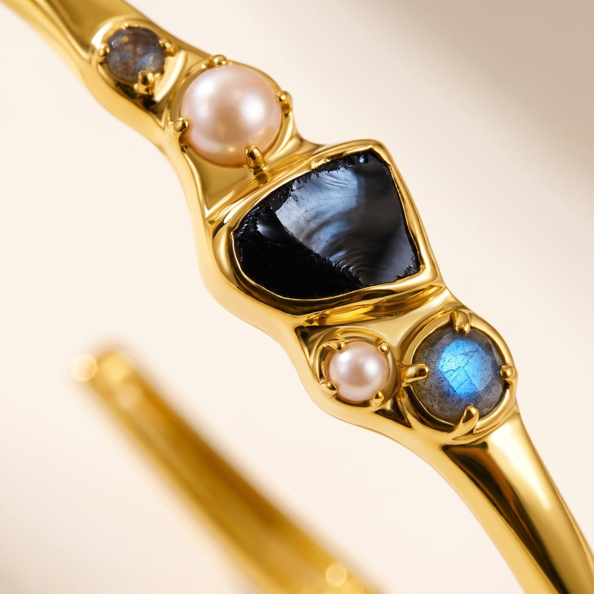 Black Obsidian Pearl Cuff - Heirloom