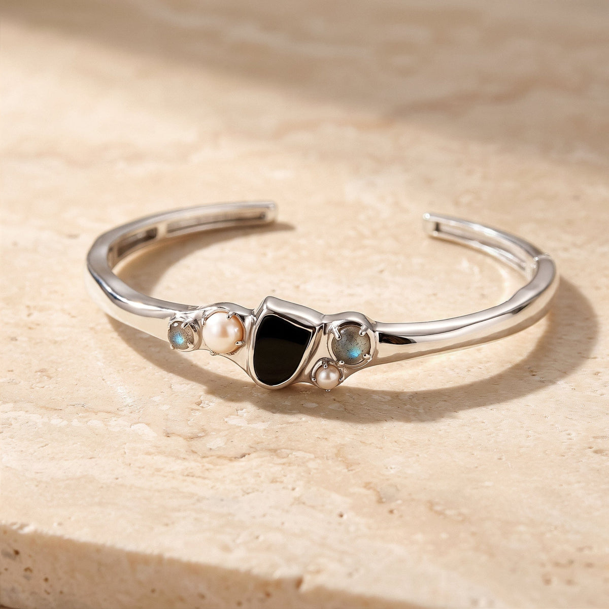 Black Obsidian Pearl Cuff - Heirloom