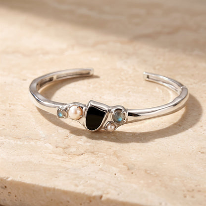 Black Obsidian Pearl Cuff - Heirloom