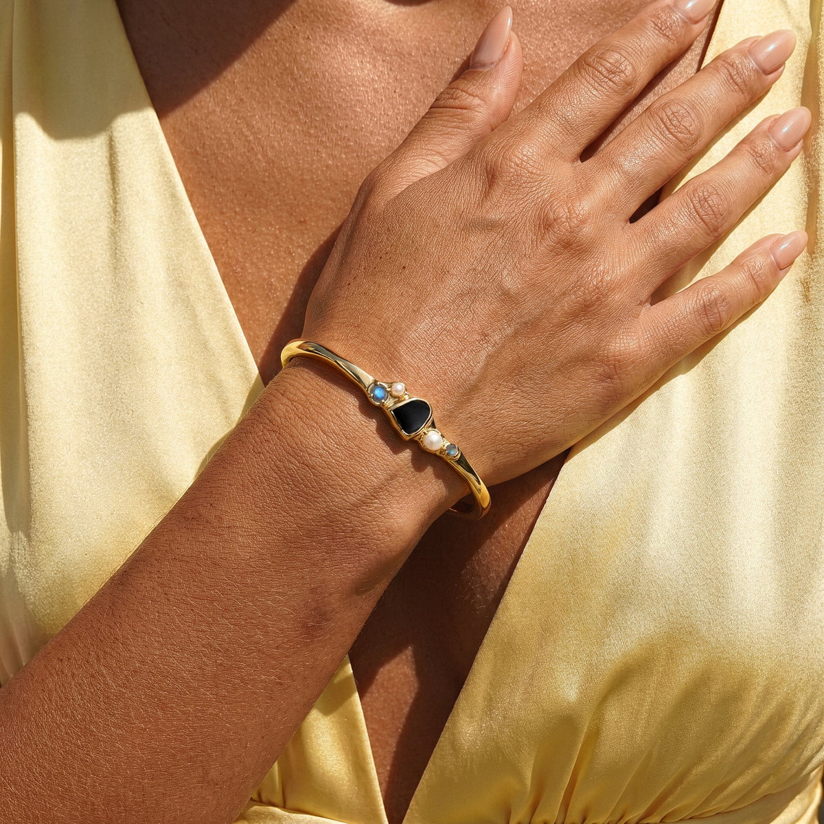 Black Obsidian Pearl Cuff - Heirloom