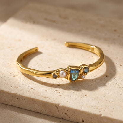 Labradorite Pearl Cuff - Heirloom