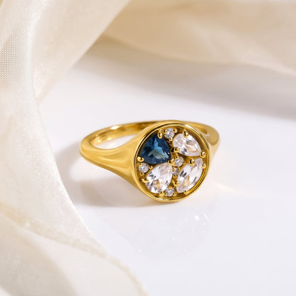 Blue Topaz Ring - Kaleidoscope