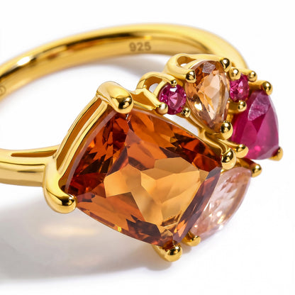 Citrine Ring - Tonal Cluster