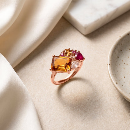 Citrine Ring - Tonal Cluster