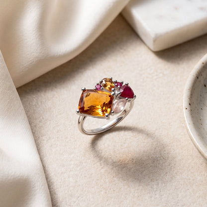 Citrine Ring - Tonal Cluster