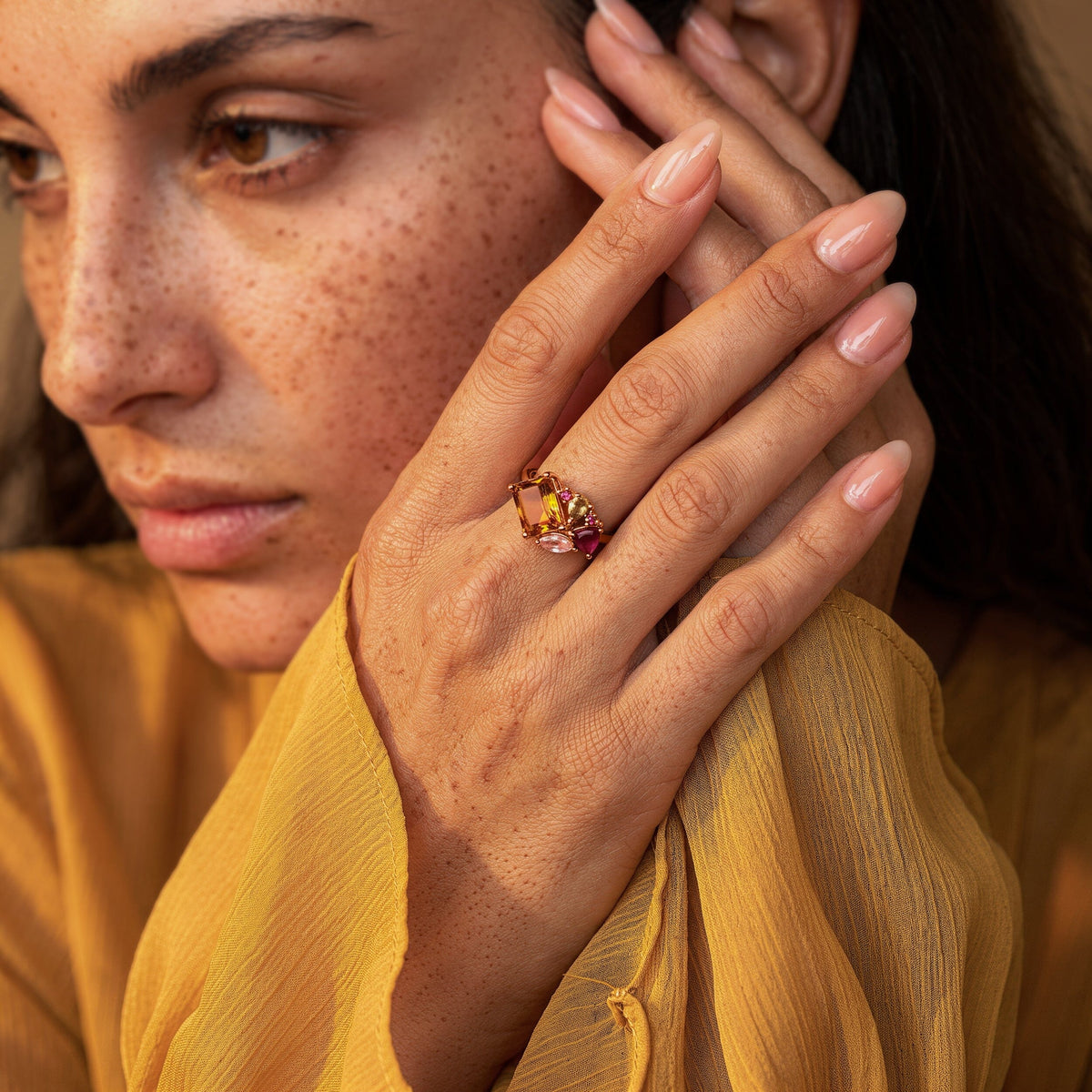 Citrine Ring - Tonal Cluster