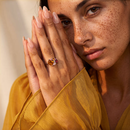 Citrine Ring - Tonal Cluster