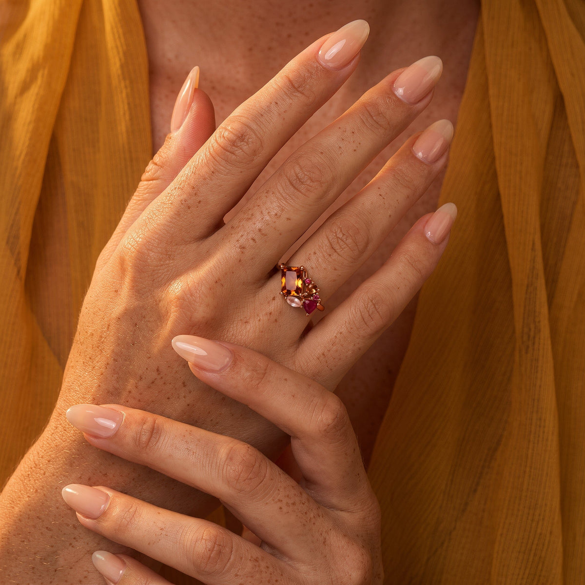 Citrine Ring - Tonal Cluster