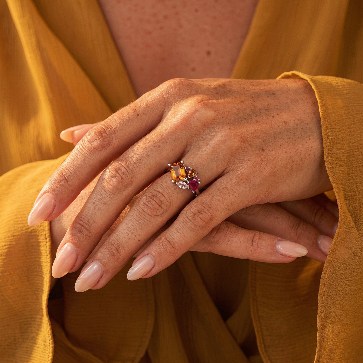 Citrine Ring - Tonal Cluster