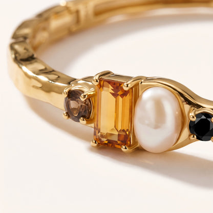 Citrine Pearl Cuff - Treasure