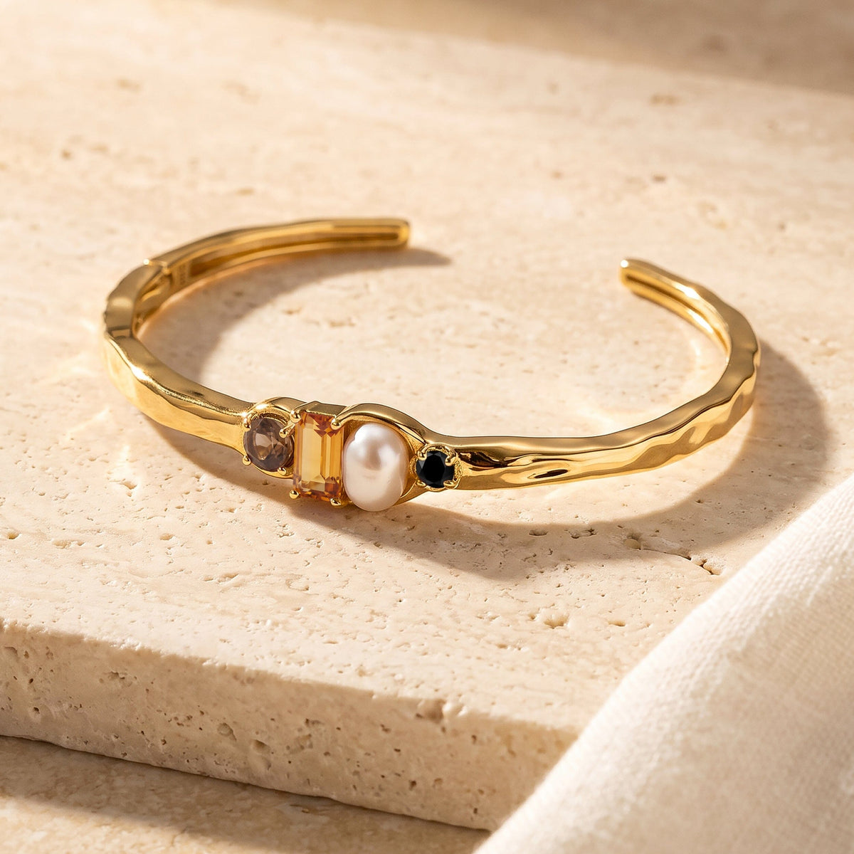 Citrine Pearl Cuff - Treasure