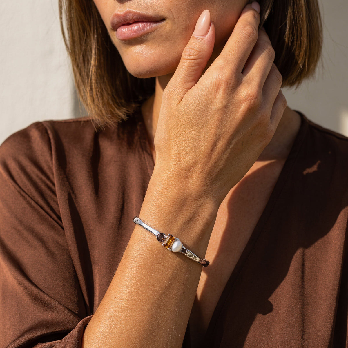 Citrine Pearl Cuff - Treasure