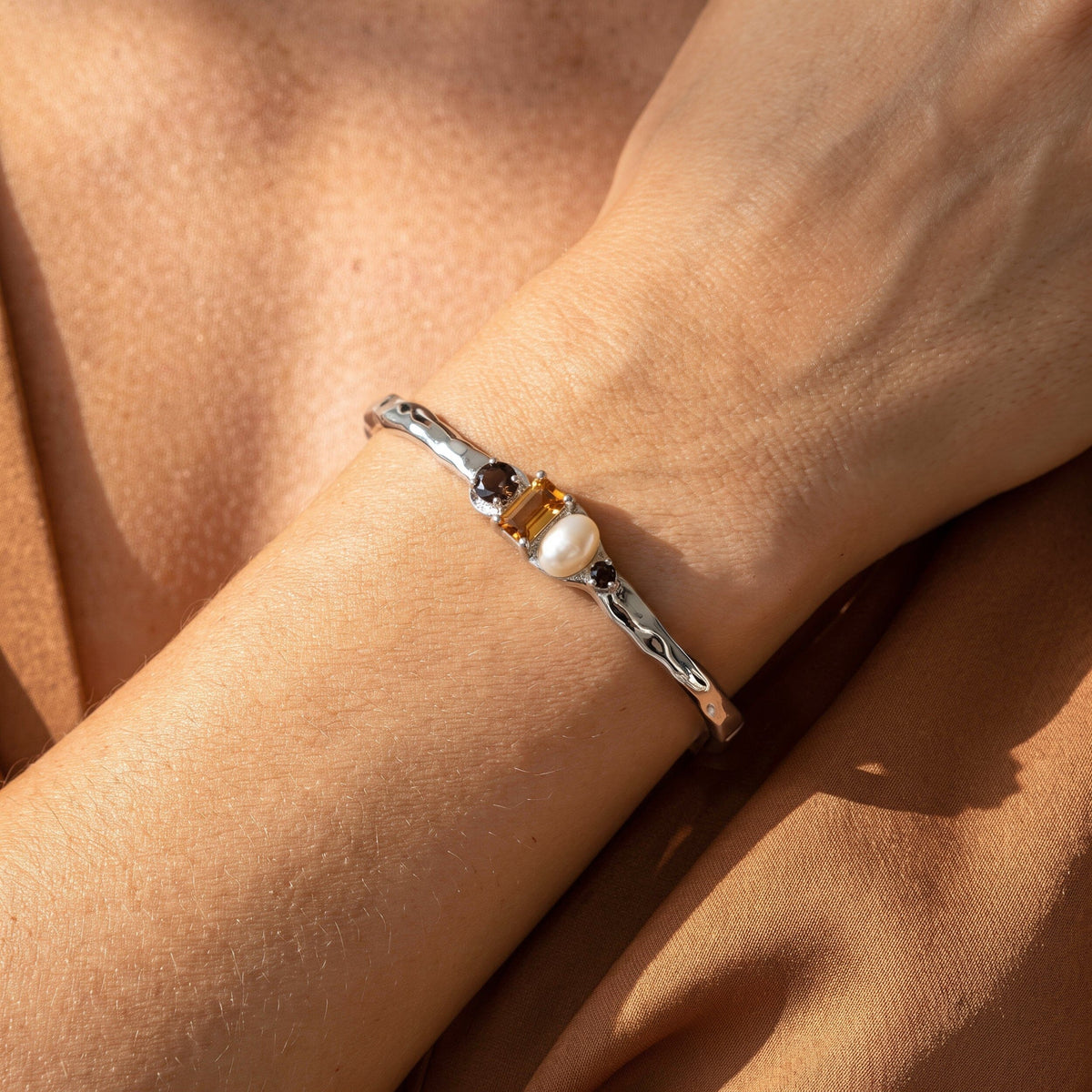 Citrine Pearl Cuff - Treasure