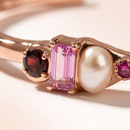 Rhodolite Garnet Pearl Cuff - Treasure