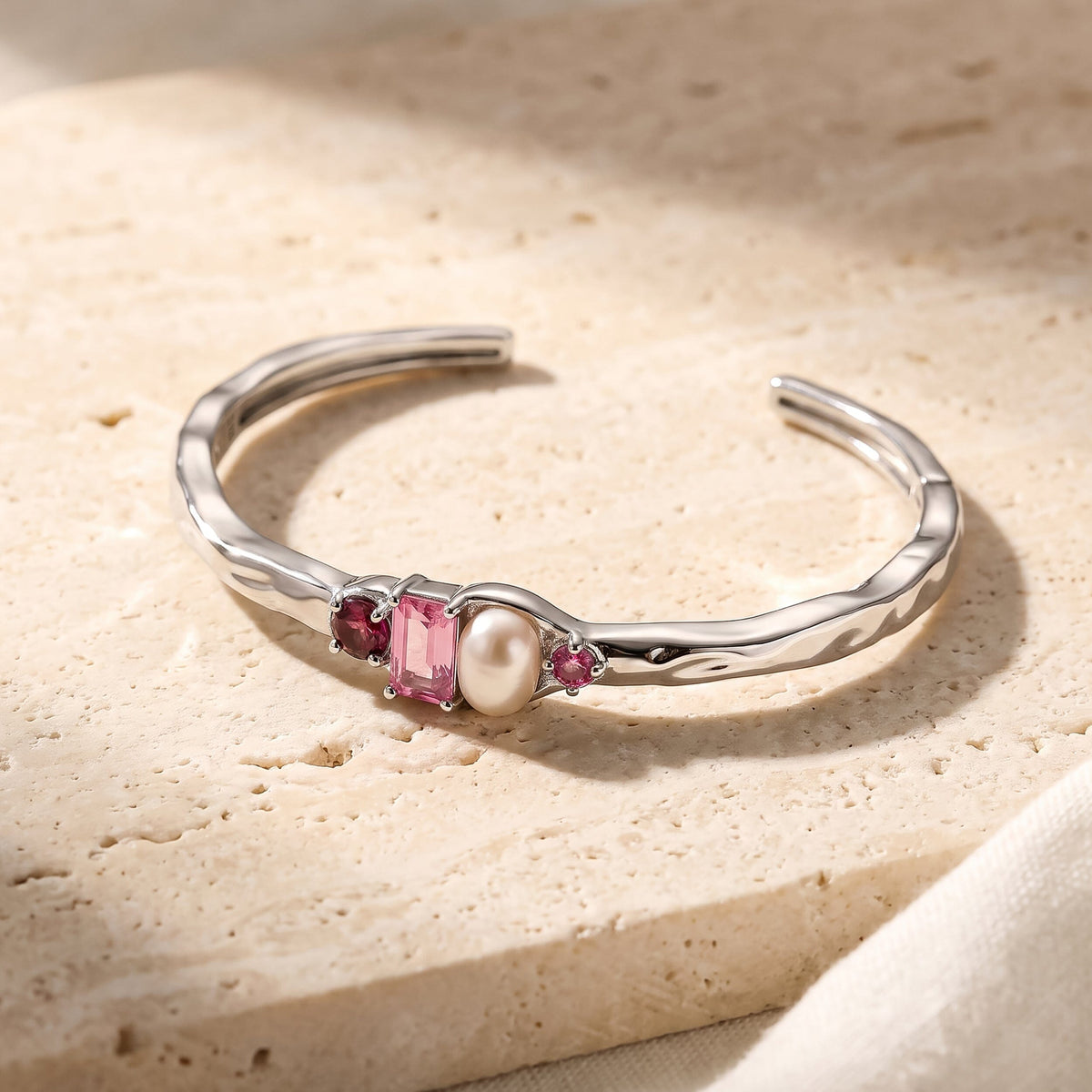 Rhodolite Garnet Pearl Cuff - Treasure