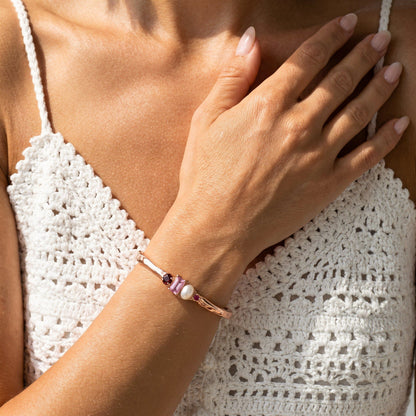 Rhodolite Garnet Pearl Cuff - Treasure