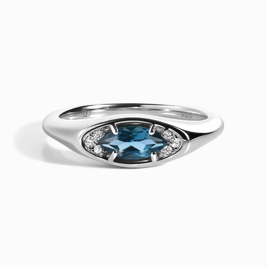 Blue Topaz Ring - Evil Eye