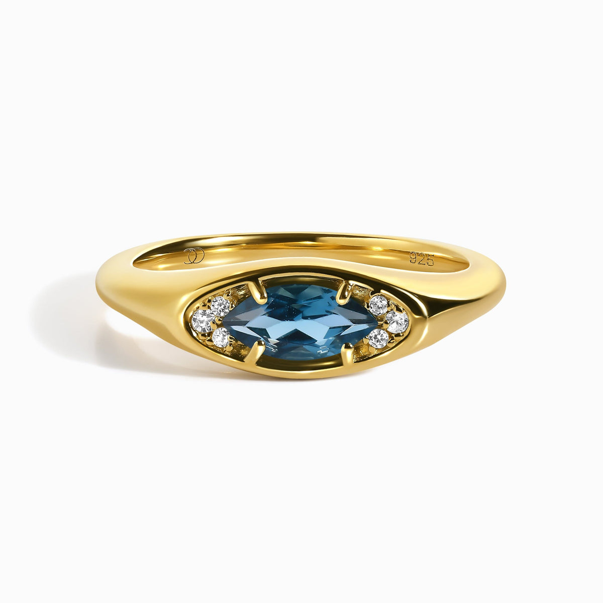Blue Topaz Ring - Evil Eye