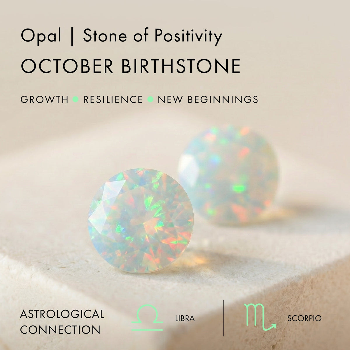 Opal Necklace Floating Sway - October Birthstone