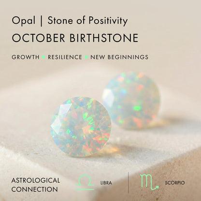 Opal Necklace Floating Sway - October Birthstone