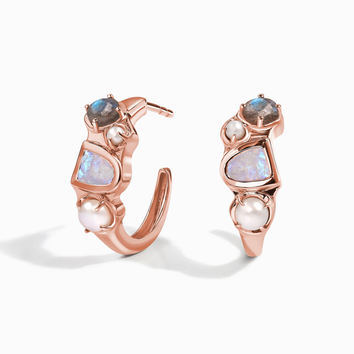 Queen Moonstone Pearl Hoops - Heirloom