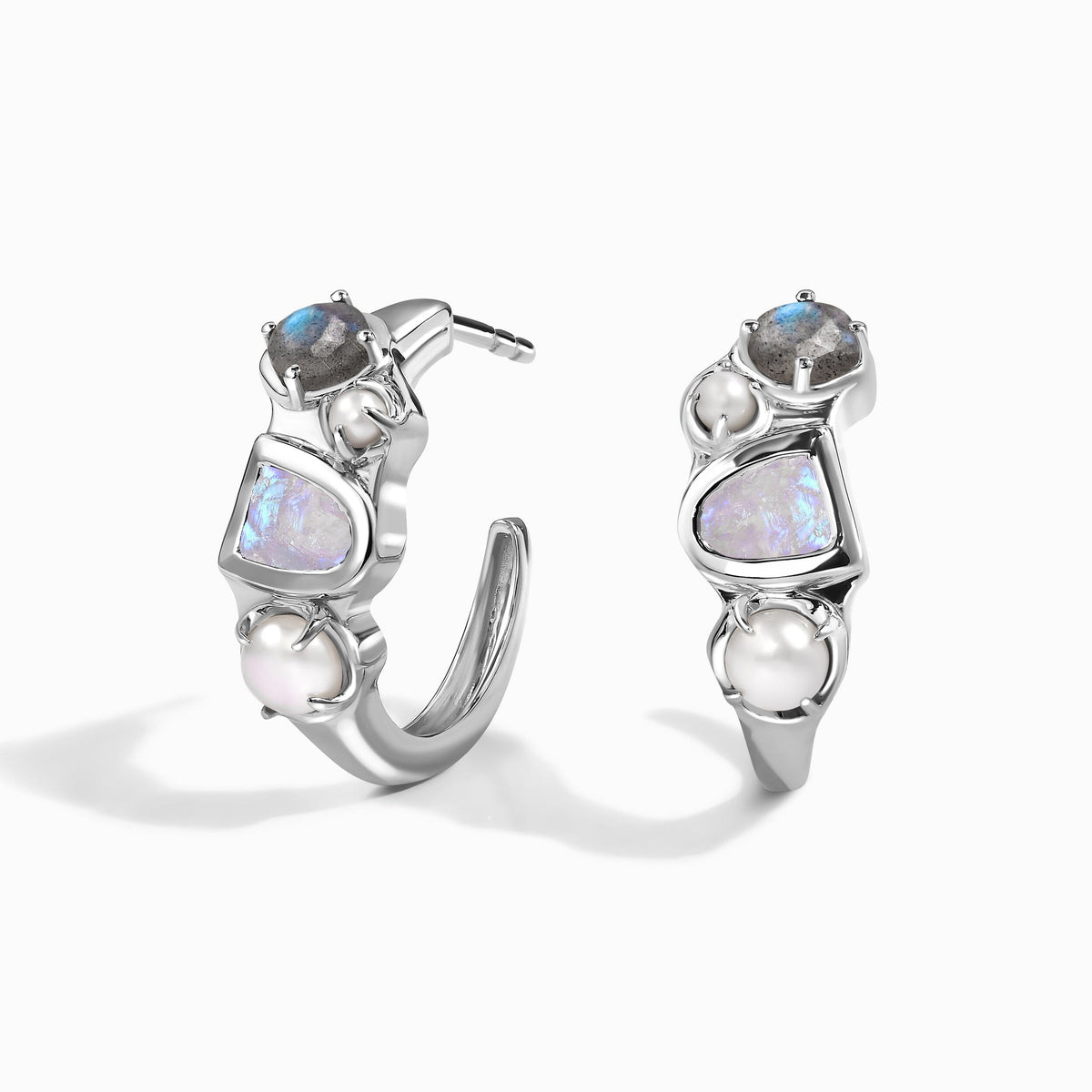 Queen Moonstone Pearl Hoops - Heirloom