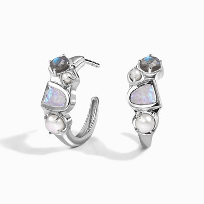 Queen Moonstone Pearl Hoops - Heirloom