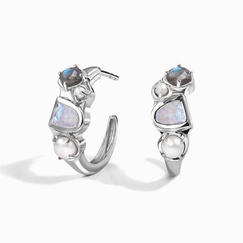Queen Moonstone Pearl Hoops - Heirloom