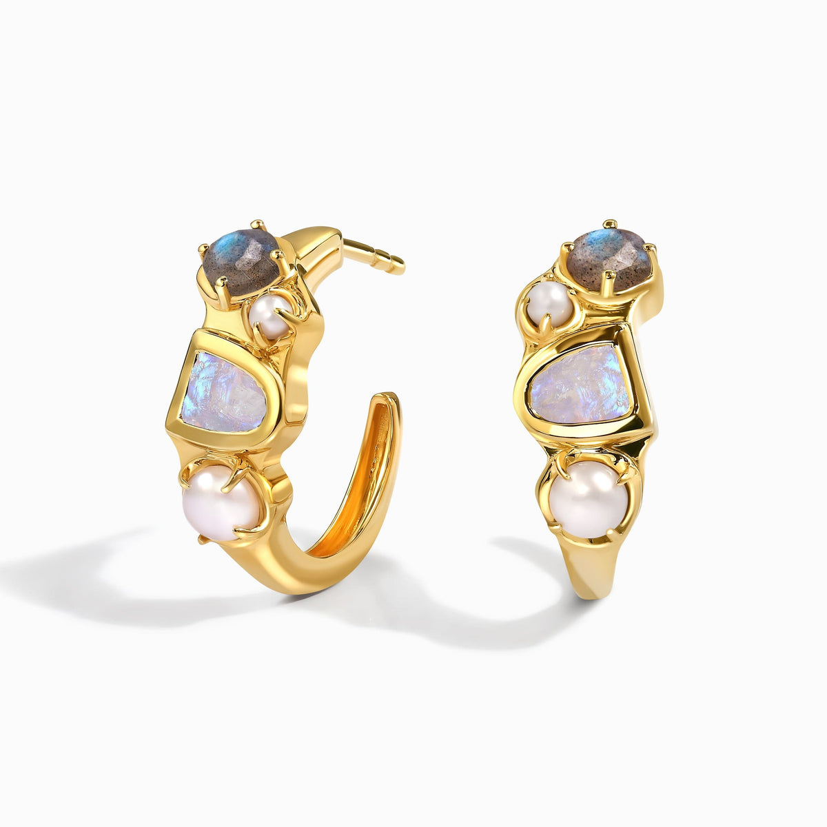 Queen Moonstone Pearl Hoops - Heirloom
