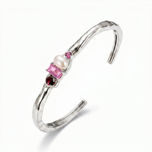 Rhodolite Garnet Pearl Cuff - Treasure