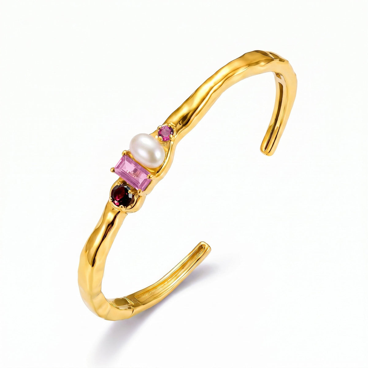 Rhodolite Garnet Pearl Cuff - Treasure