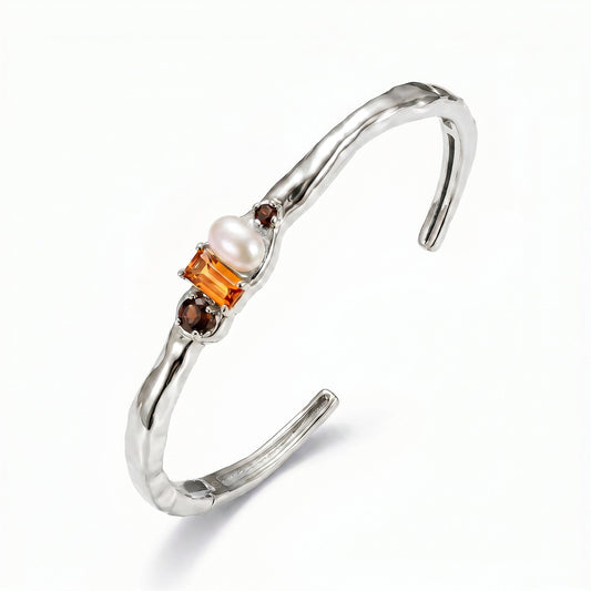 Citrine Pearl Cuff - Treasure