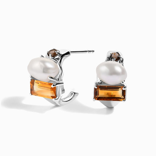 Petite Citrine Pearl Hoops - Treasure