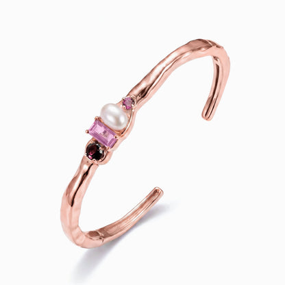 Rhodolite Garnet Pearl Cuff - Treasure