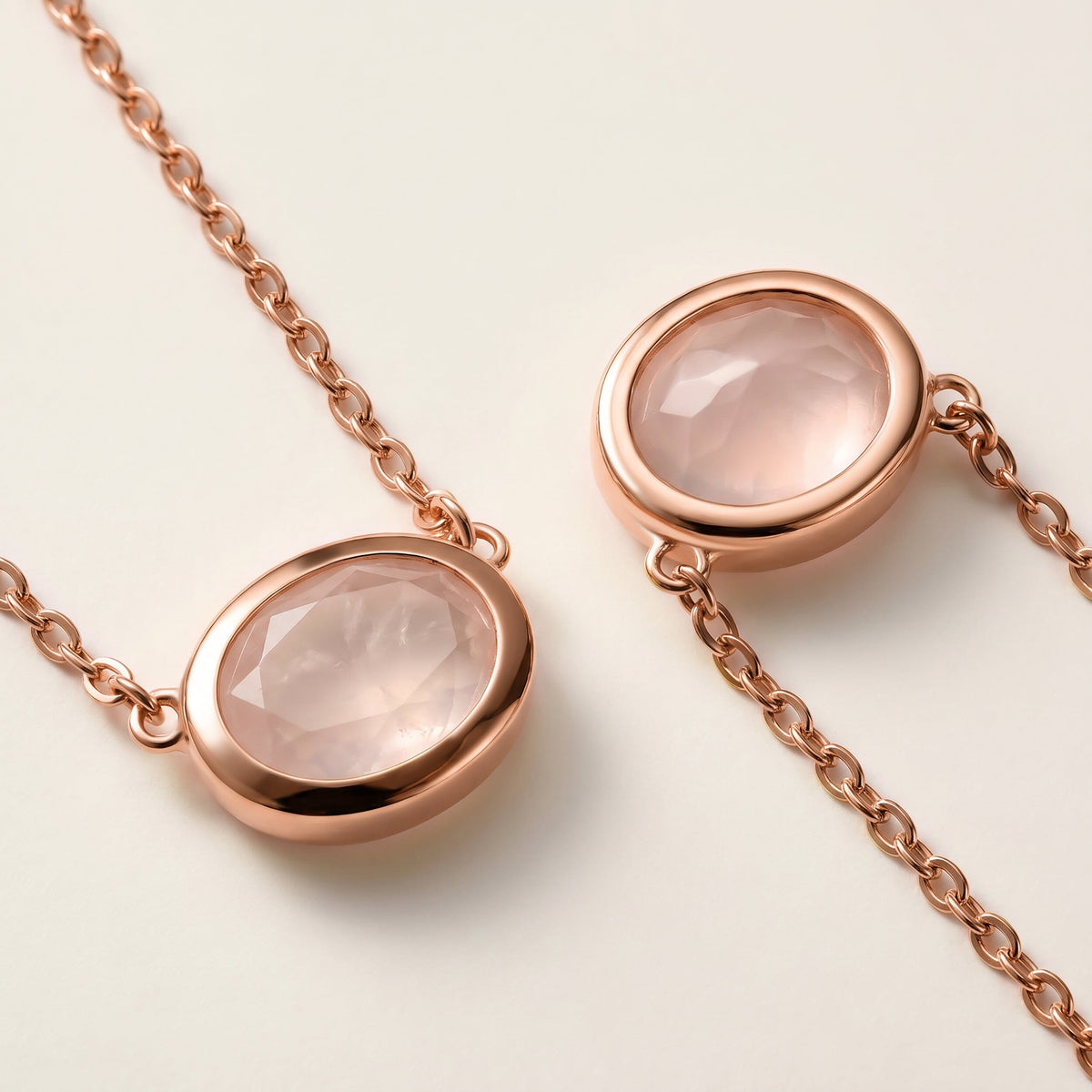 Rose Quartz Necklace - Skin-Touch