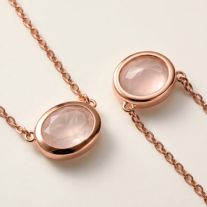 Rose Quartz Necklace - Skin-Touch