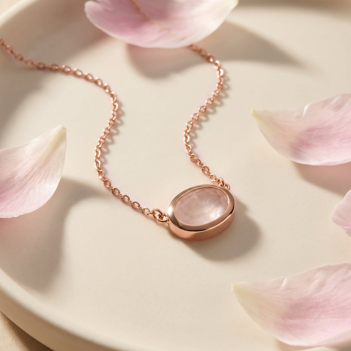 Rose Quartz Necklace - Skin-Touch