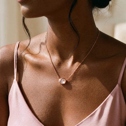 Rose Quartz Necklace - Skin-Touch