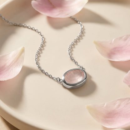 Rose Quartz Necklace - Skin-Touch